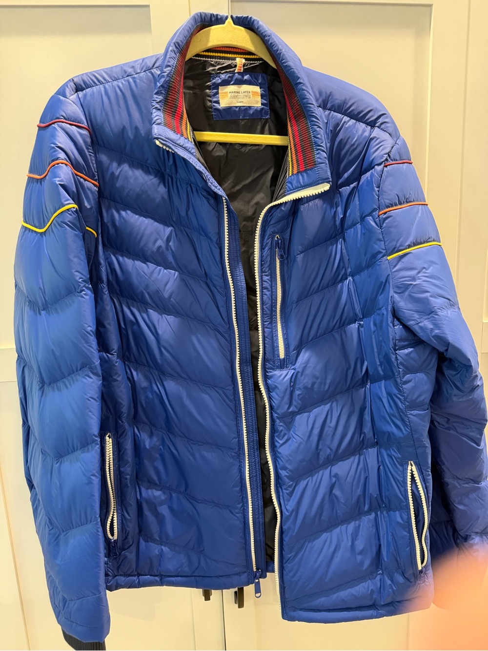 Marine Layer Men's Blue Quilted Puffer Jacket - Lightweight Insulated Coat
